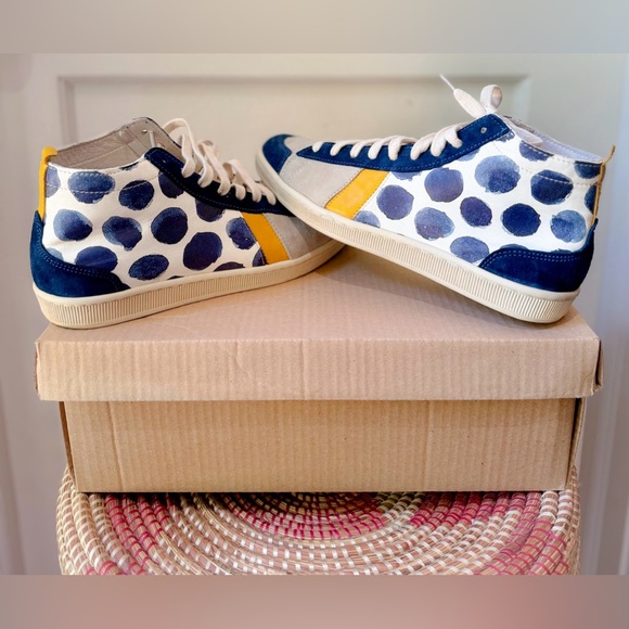 COTÉLAC Abou Spotted Leather & Suede Mid-Top Sneaker - From: Ethiopia (Size: 41) - Picture 3 of 16